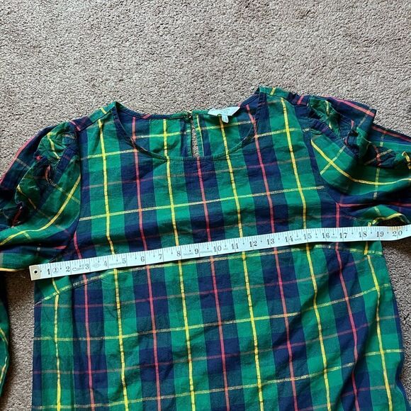 Crown & Ivy Plaid Ruffle Trim Top - Picture 7 of 8